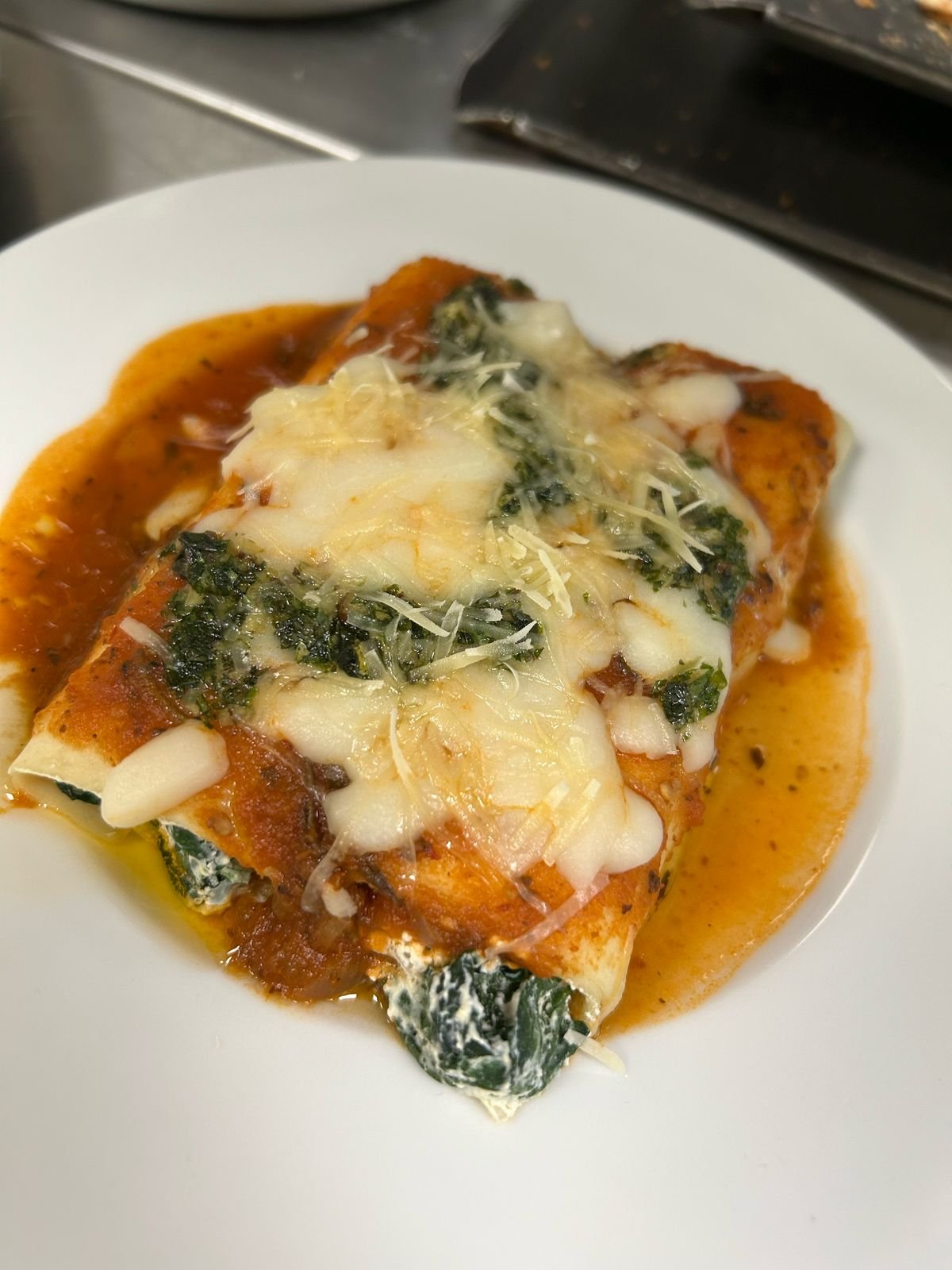 Canelones de espinaca